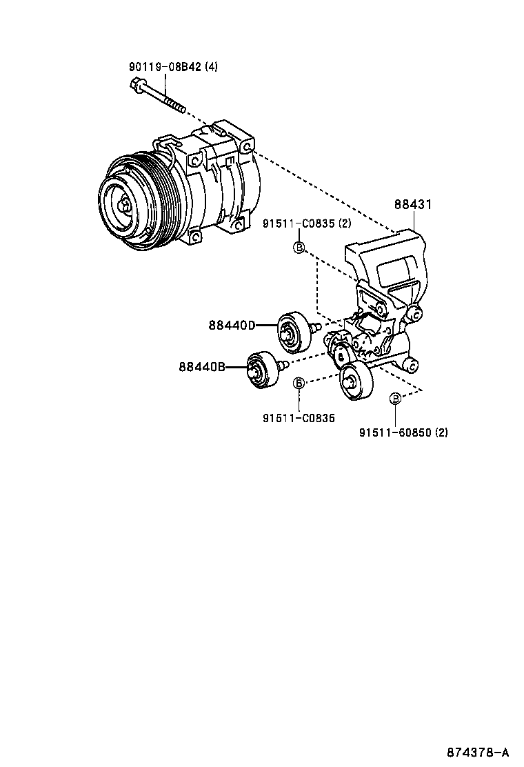 TOYOTA 16620-30010 - Tendicinghia, Cinghia Poly-V www.autoricambit.com