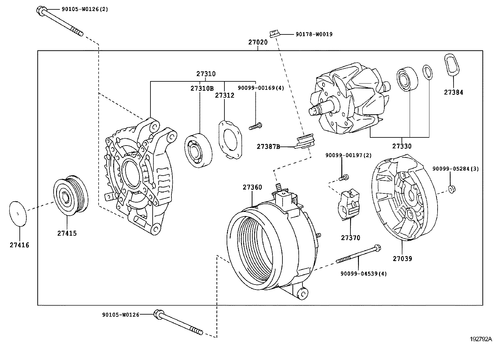 TOYOTA 27415-26010 - Puleggia cinghia, Alternatore www.autoricambit.com