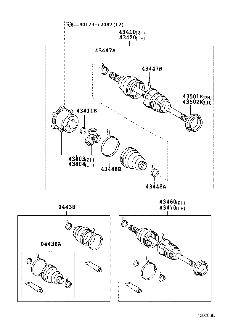 TOYOTA 04438-35022 - Cuffia, Semiasse www.autoricambit.com