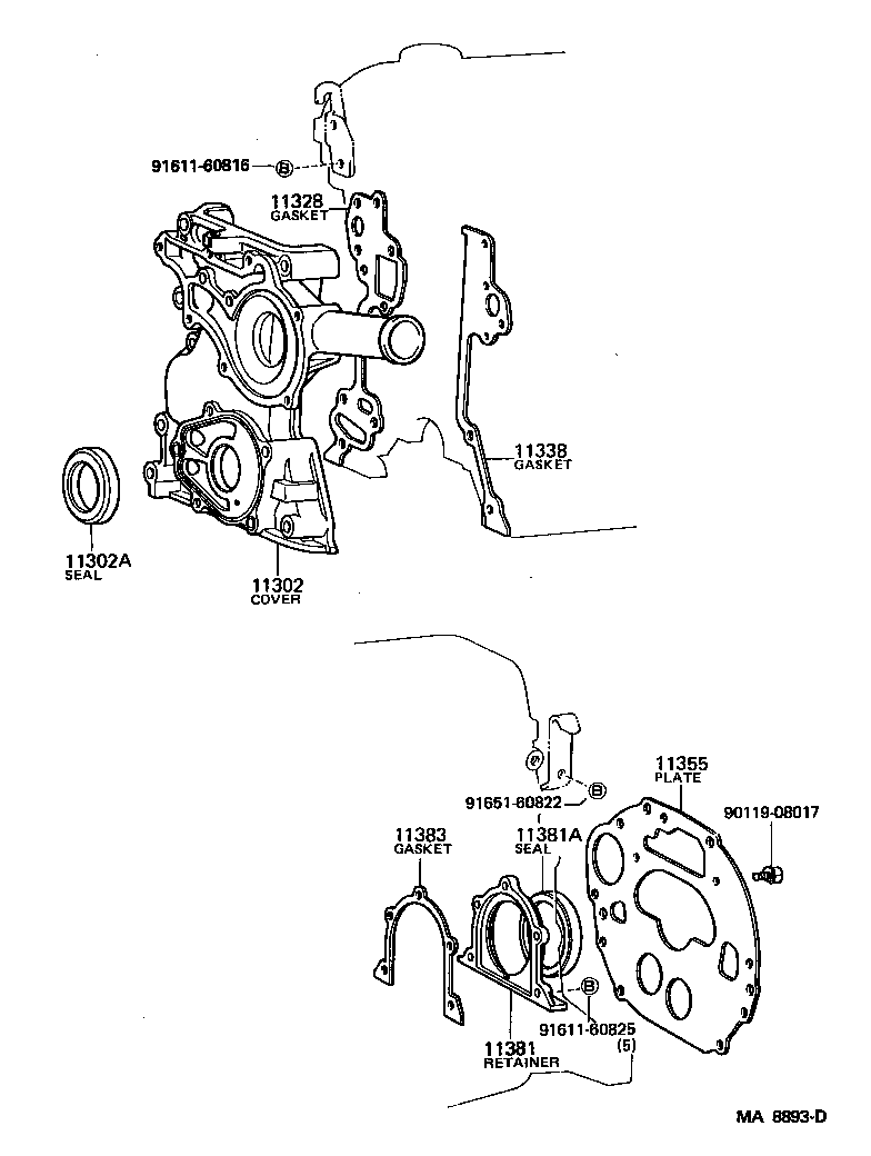 TOYOTA 90311-80010 - Paraolio, Albero a gomiti www.autoricambit.com