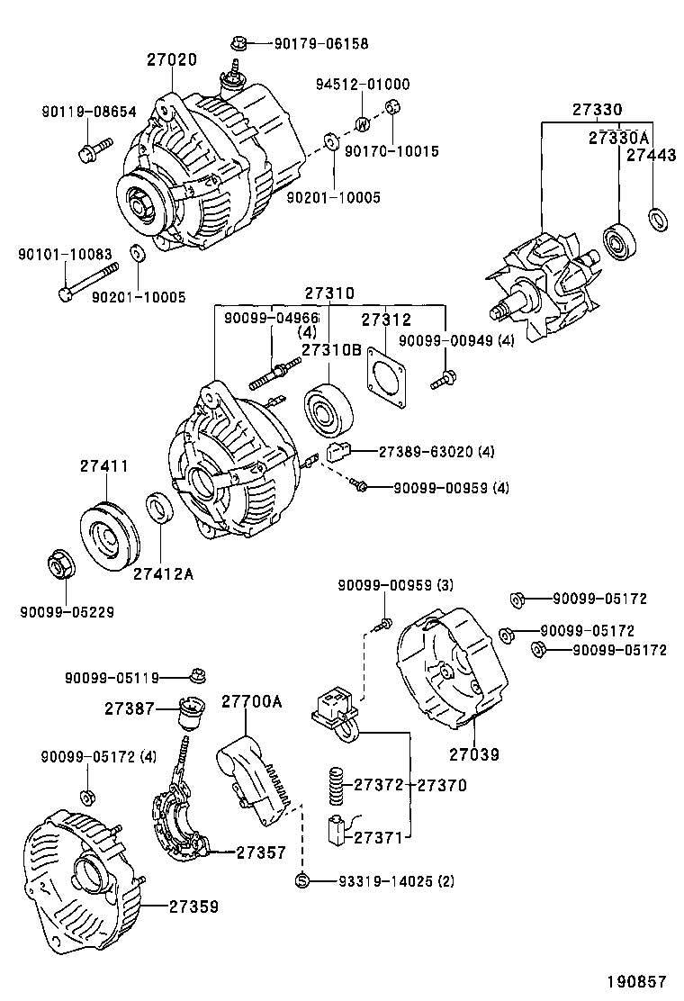 TOYOTA 27700-35040 - Regolatore di tensione del generatore www.autoricambit.com