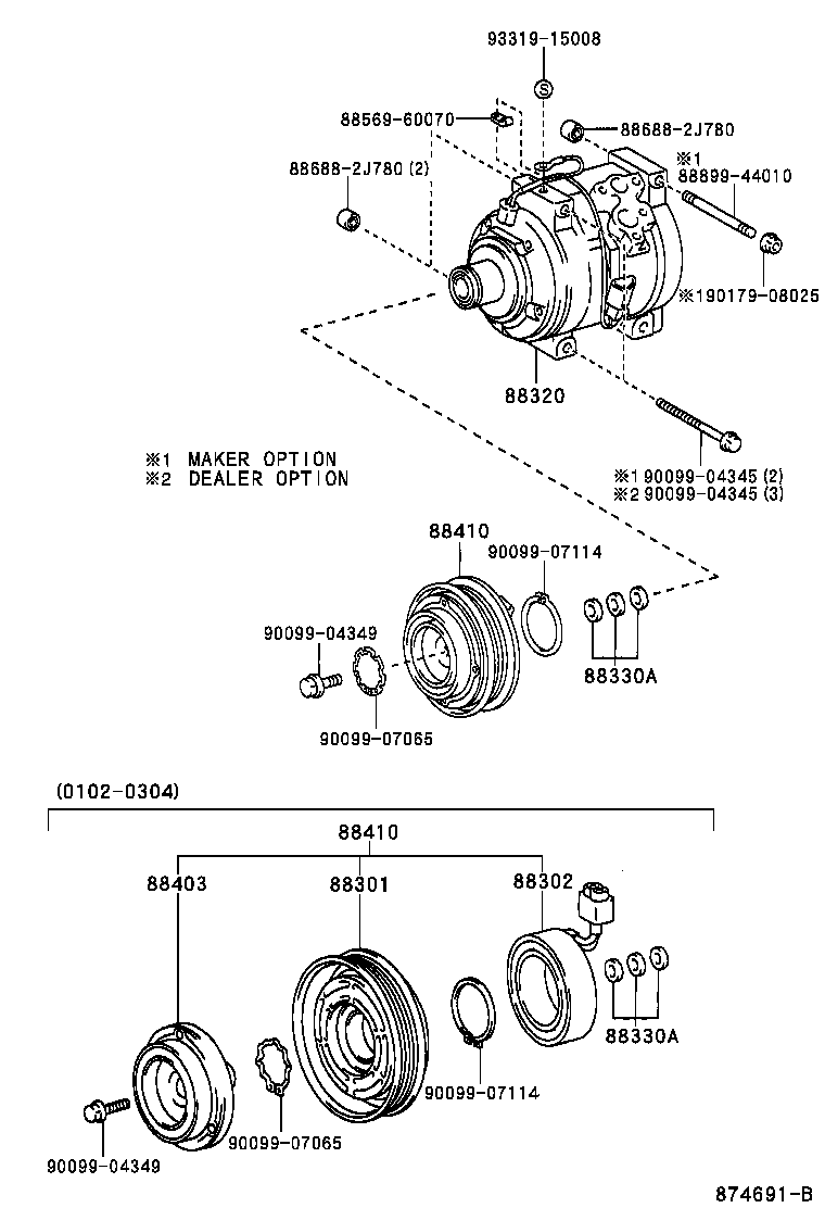 TOYOTA 88320-28370 - Compressore, Climatizzatore www.autoricambit.com