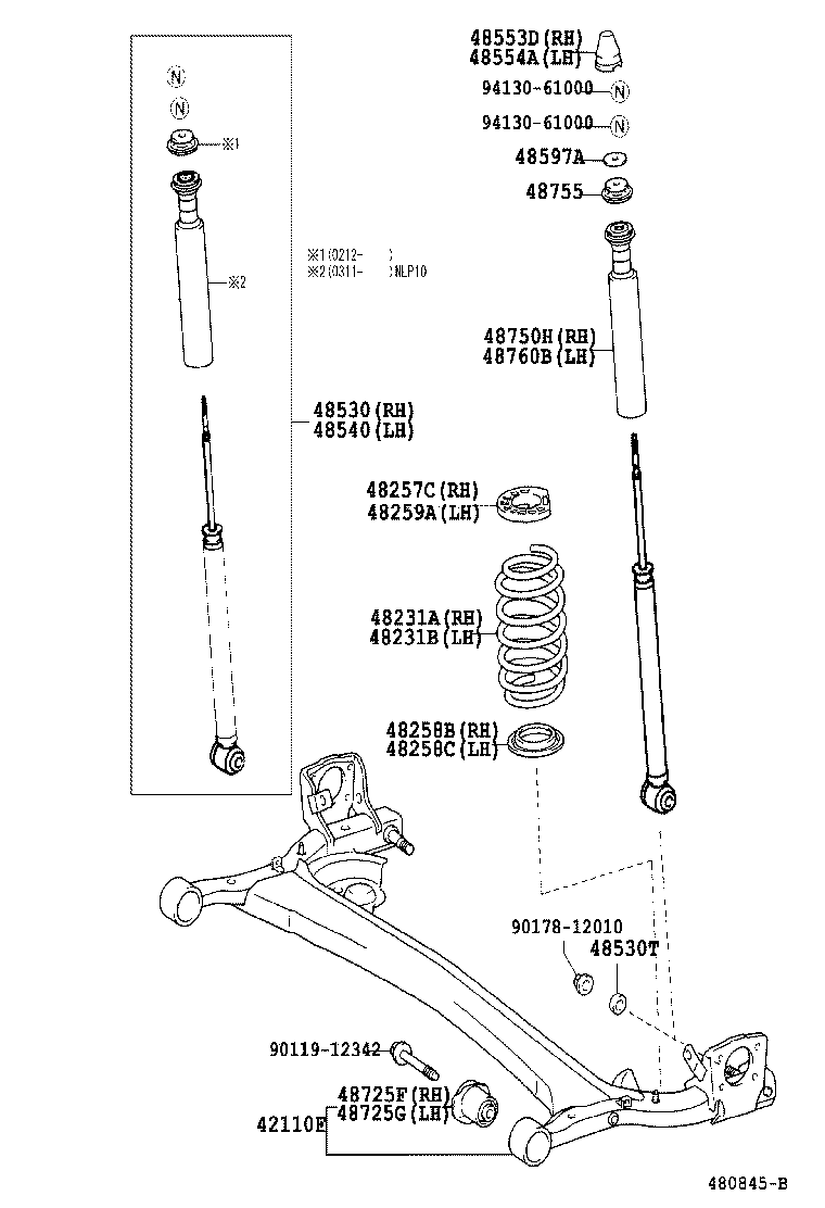 TOYOTA 48530-59435 - Ammortizzatore www.autoricambit.com