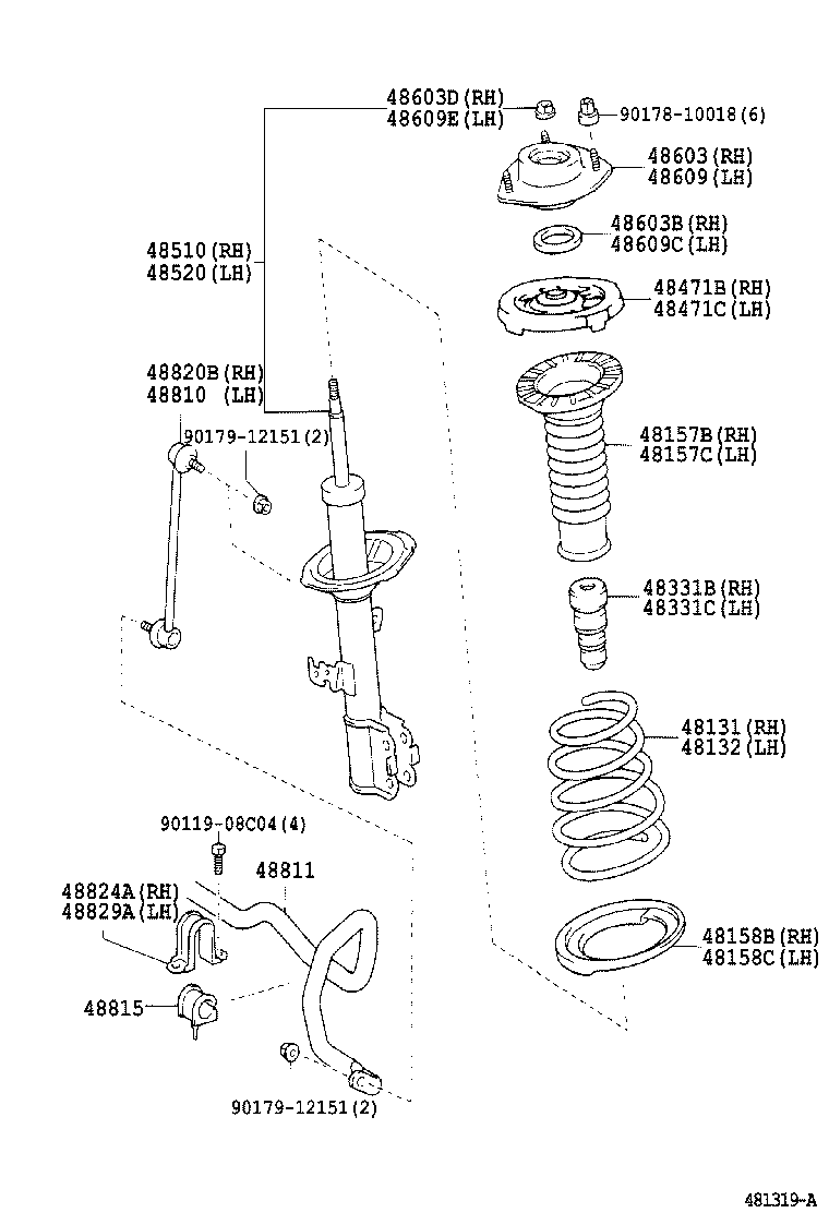 TOYOTA 48510-49325 - Ammortizzatore www.autoricambit.com