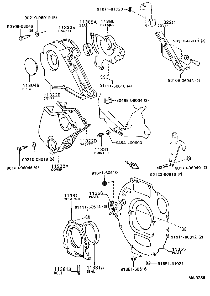 TOYOTA 90311-38025 - Paraolio, Albero a camme www.autoricambit.com