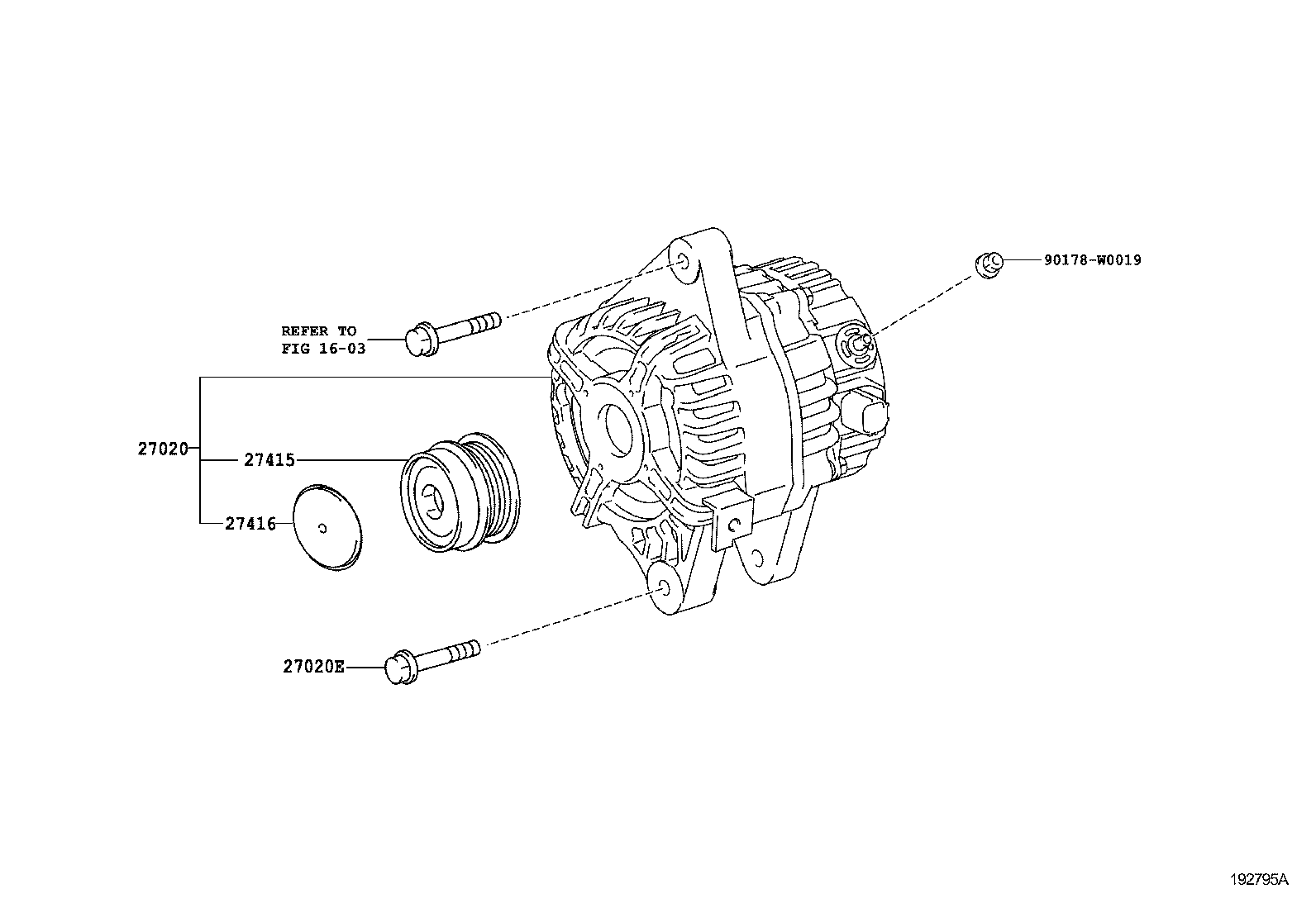 TOYOTA 270600T050 - Alternatore www.autoricambit.com