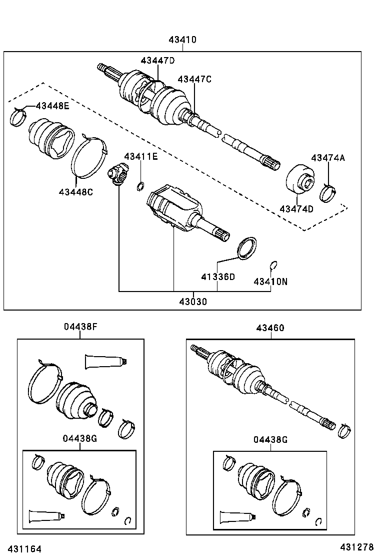 TOYOTA 434100F010 - Albero motore/Semiasse www.autoricambit.com