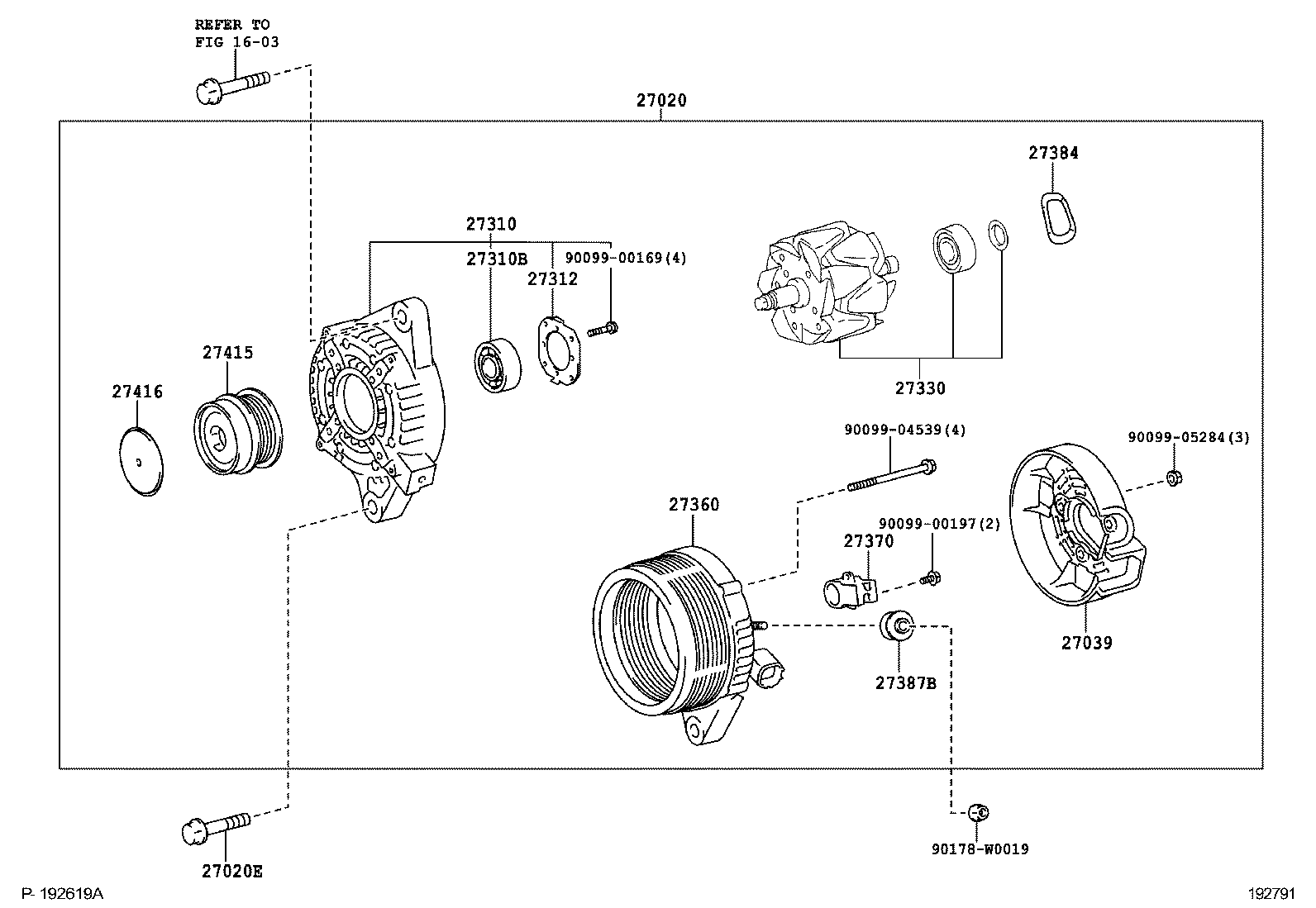 TOYOTA 2741-50T010 - Puleggia cinghia, Alternatore www.autoricambit.com