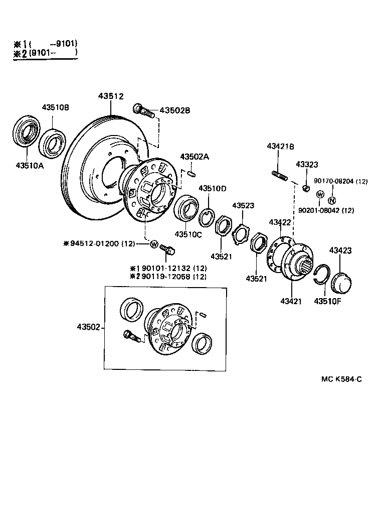 TOYOTA 90311-62001 - Kit cuscinetto ruota www.autoricambit.com