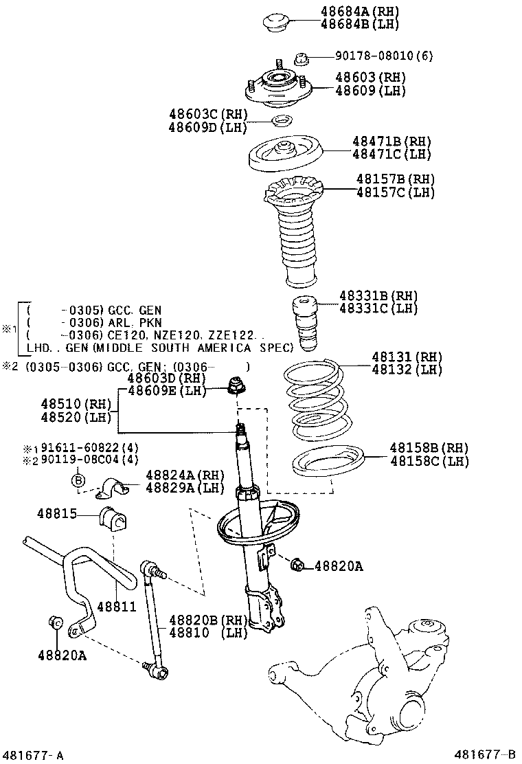 TOYOTA 48157-12080 - Kit parapolvere, Ammortizzatore www.autoricambit.com