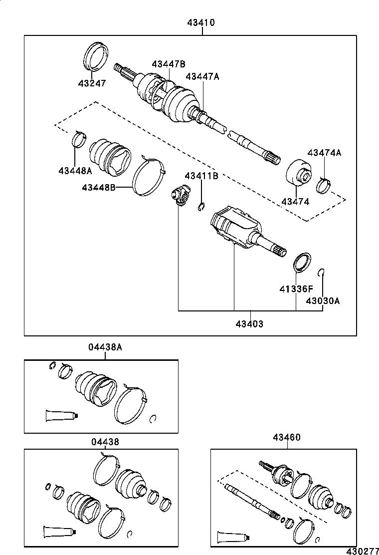 Suzuki 4341010091 - Kit giunti, Semiasse www.autoricambit.com