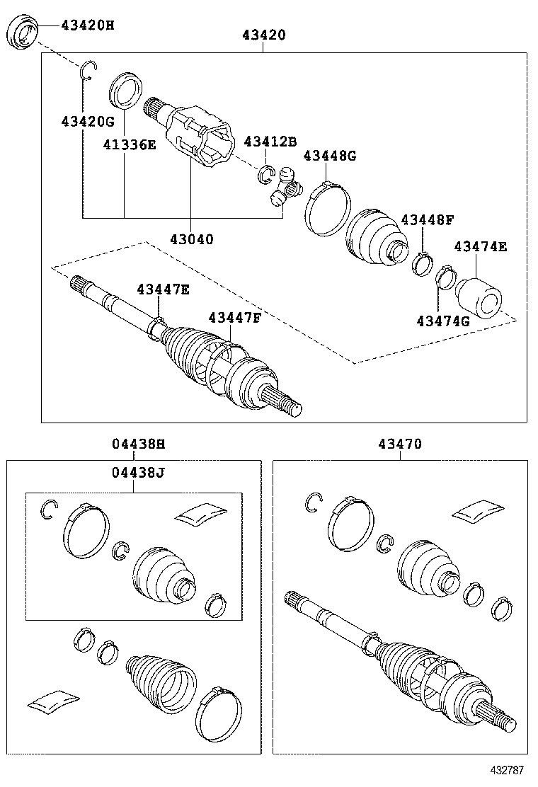 TOYOTA 04428-05240 - Cuffia, Semiasse www.autoricambit.com