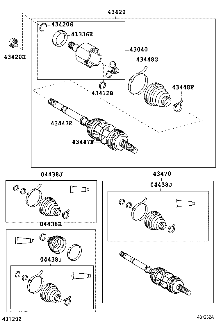 TOYOTA 04438-12502 - Cuffia, Semiasse www.autoricambit.com