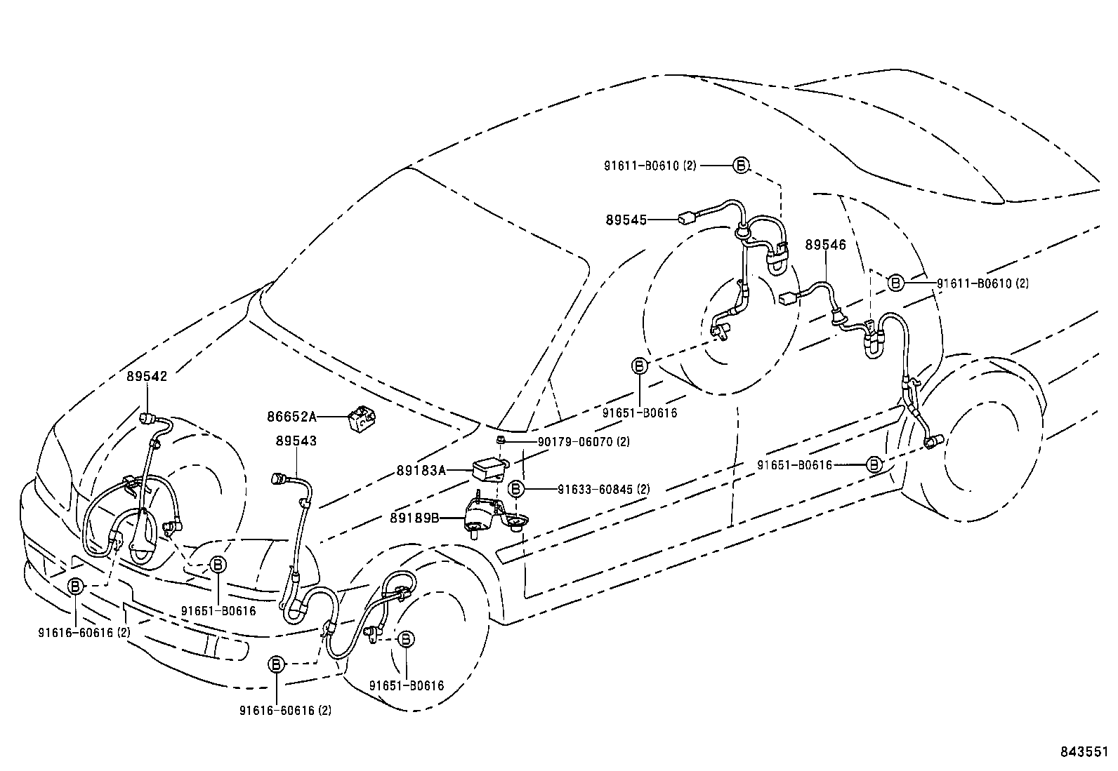 TOYOTA 89543 05040 - Sensore, N° giri ruota www.autoricambit.com