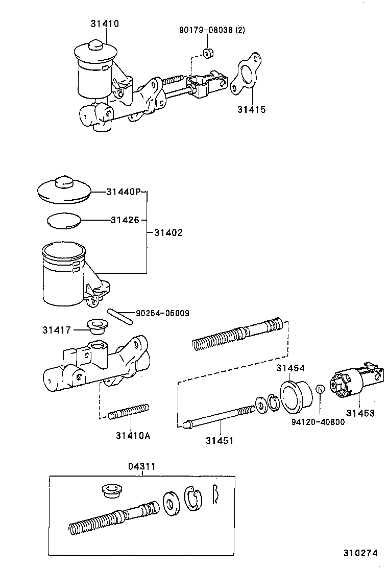 Mitsubishi 3141012312 - Cilindro trasmettitore, Frizione www.autoricambit.com