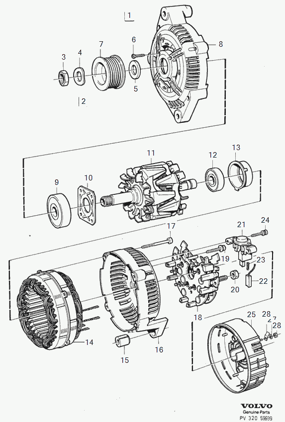 Volvo 3090258 - Cuscinetto, sospensione alternatore www.autoricambit.com