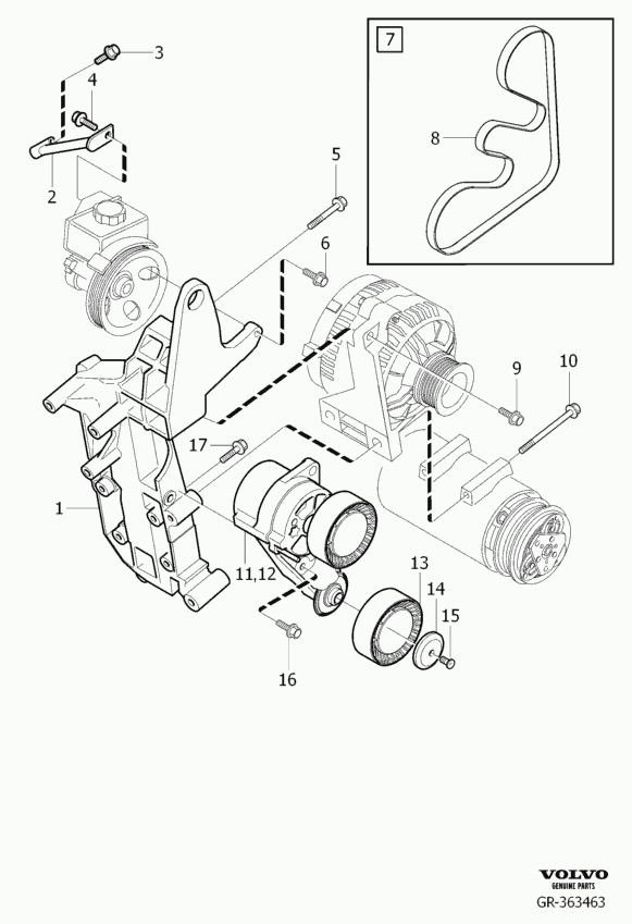 Volvo 31251251 - Tendicinghia, Cinghia Poly-V www.autoricambit.com