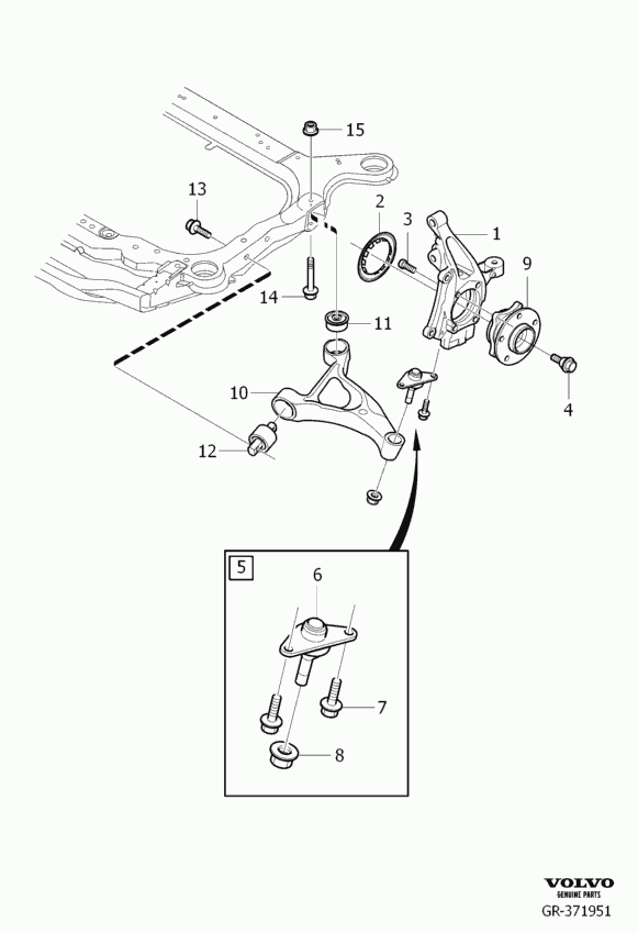 Volvo 999475 - Kit riparazione, Sospensione ruota www.autoricambit.com