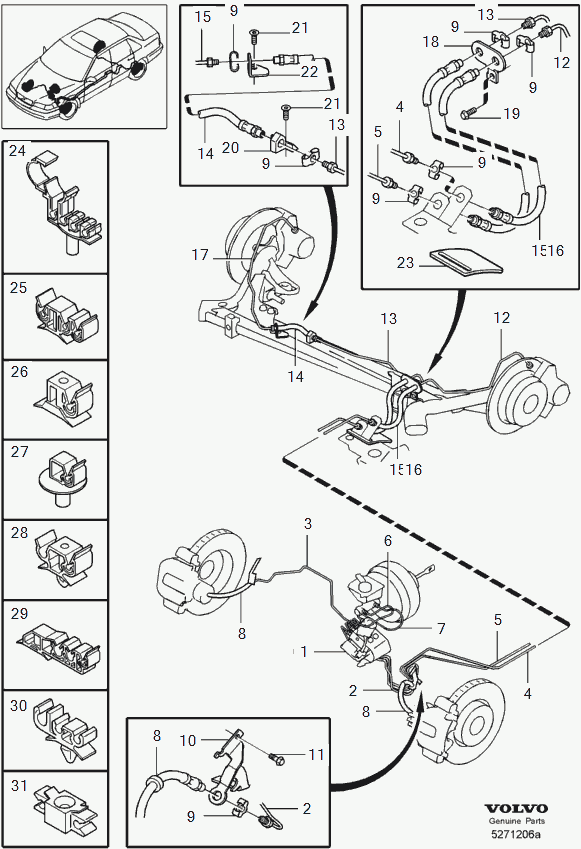 Volvo 9492354 - Flessibile del freno www.autoricambit.com