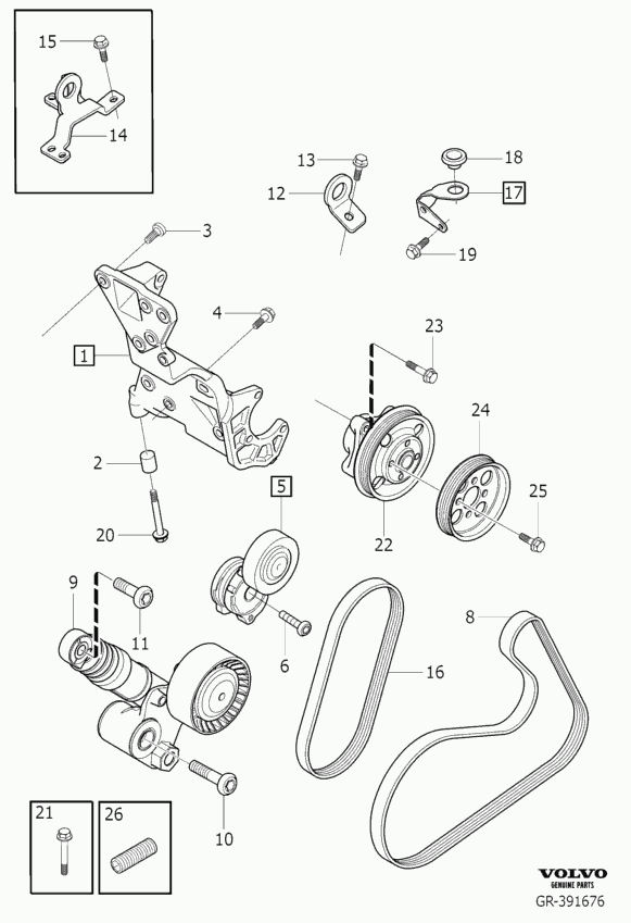 Volvo 31401425 - Kit Cinghie Poly-V www.autoricambit.com