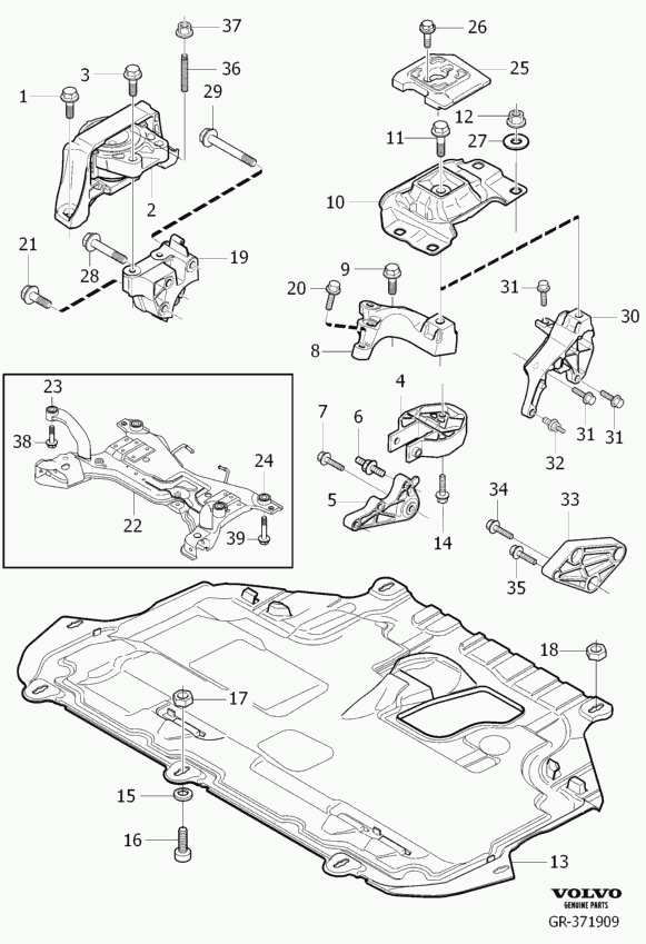 Volvo 30666040 - Silent Block, Supporto Braccio Oscillante www.autoricambit.com