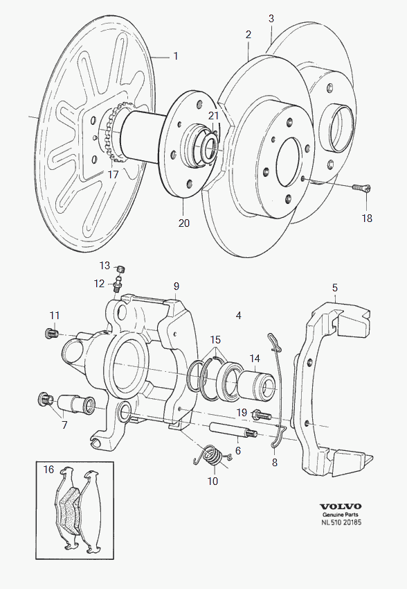 Volvo 3342535 - Kit manicotti di guida, Pinza freno www.autoricambit.com