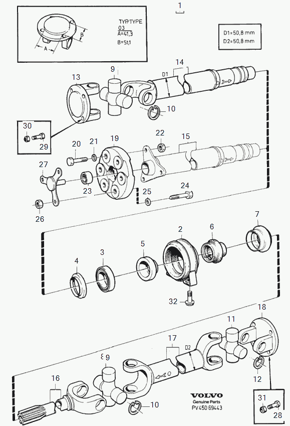 Volvo 1220843 - Giunto, Albero longitudinale www.autoricambit.com