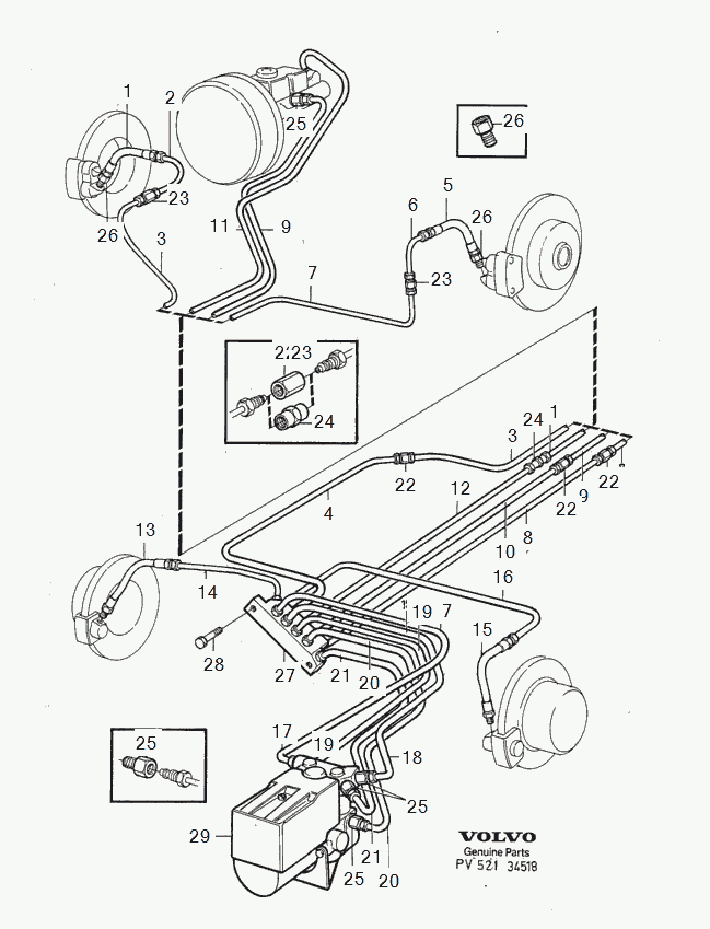 Volvo 1329594 - Flessibile del freno www.autoricambit.com