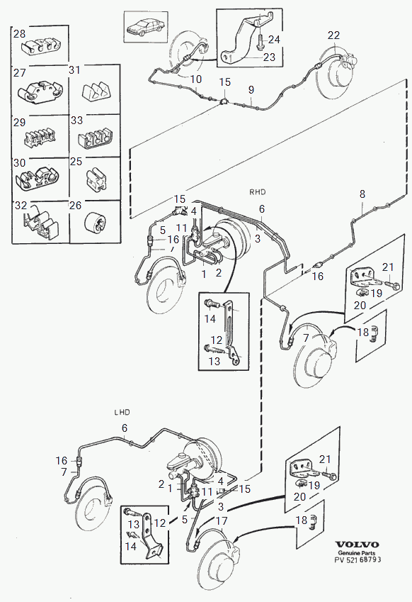 Volvo 1330128 - Kit pastiglie freno, Freno a disco www.autoricambit.com