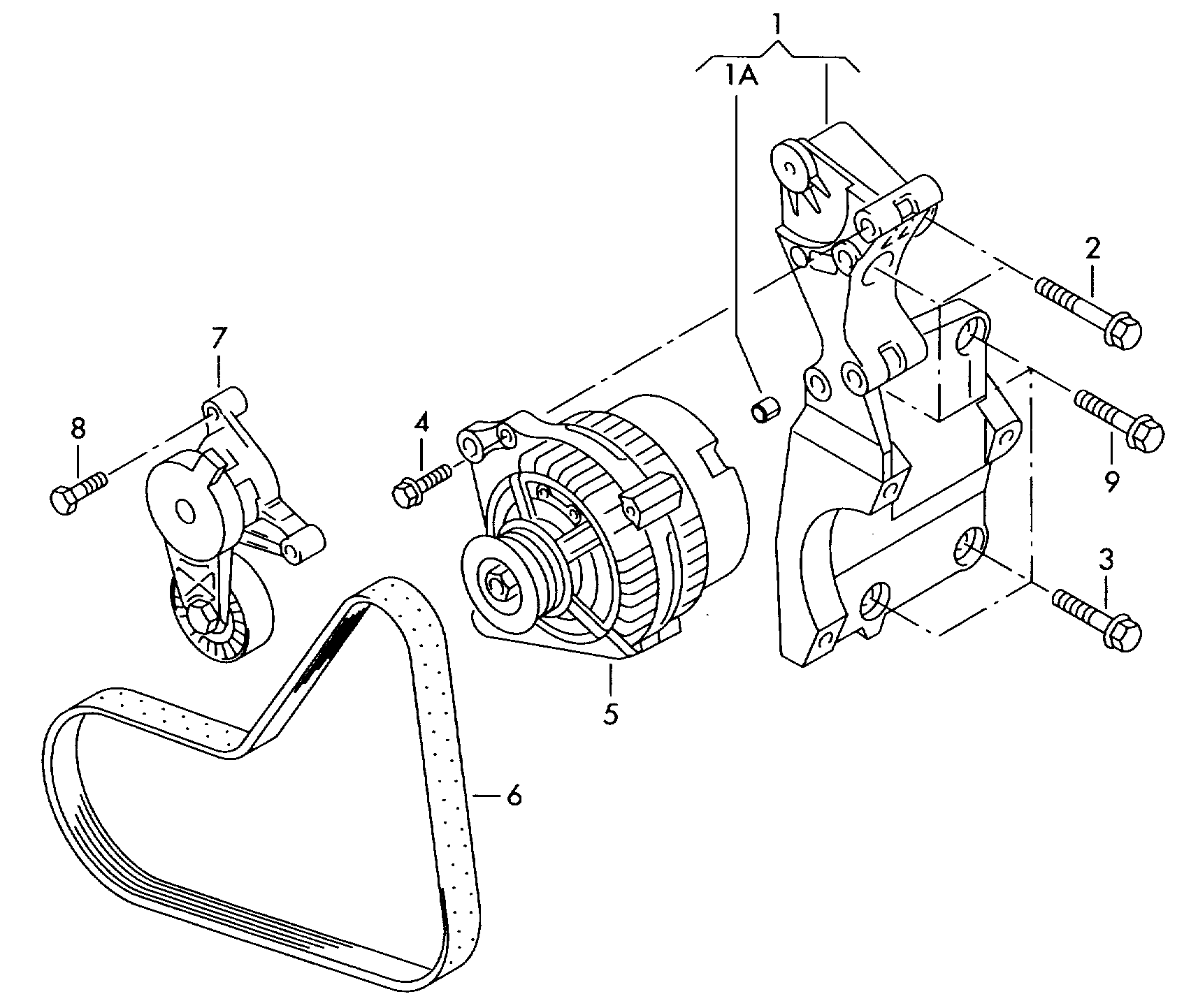 VW 03G 903 315 C - Tendicinghia, Cinghia Poly-V www.autoricambit.com