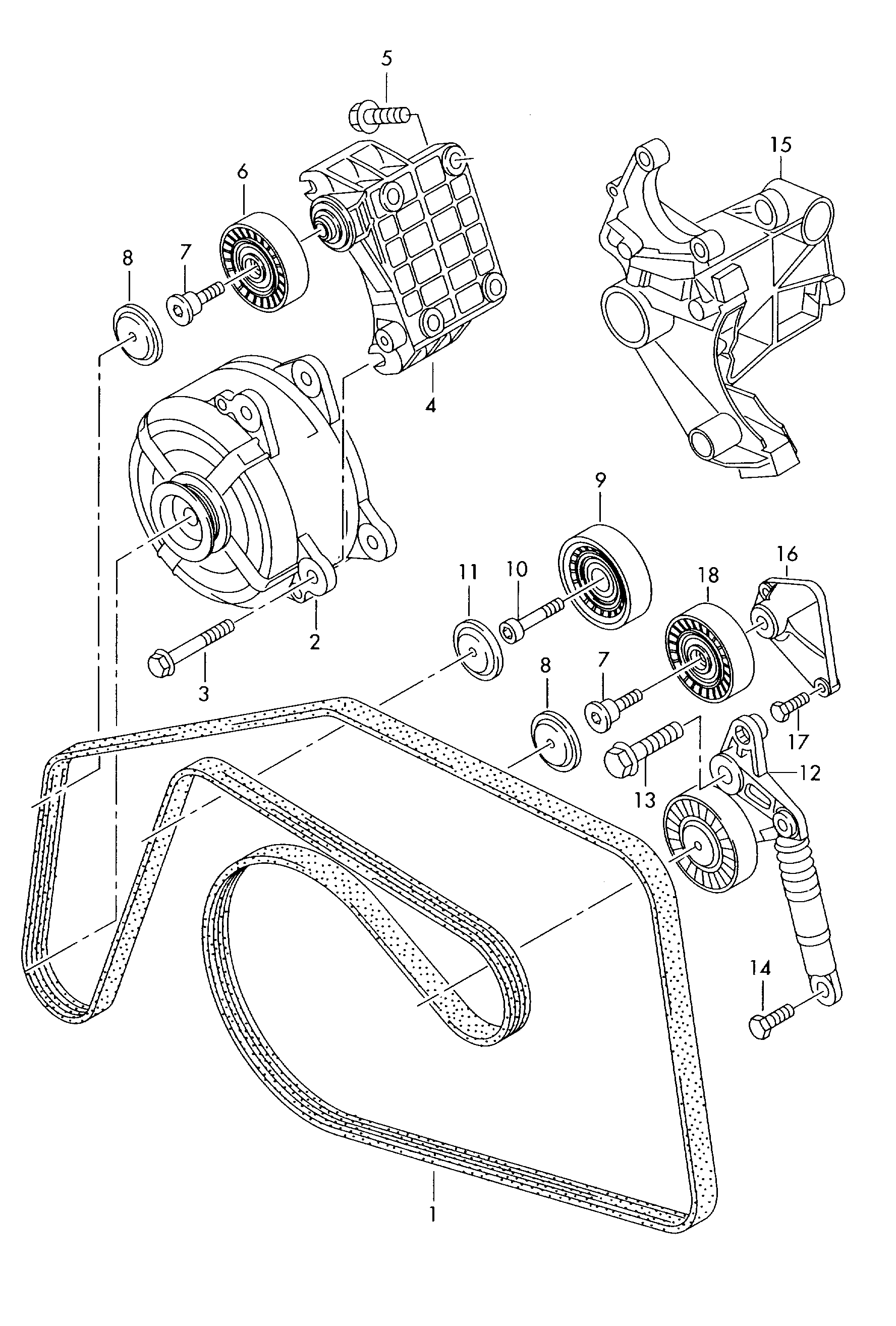 VW 059 145 201 H - Tendicinghia, Cinghia Poly-V www.autoricambit.com