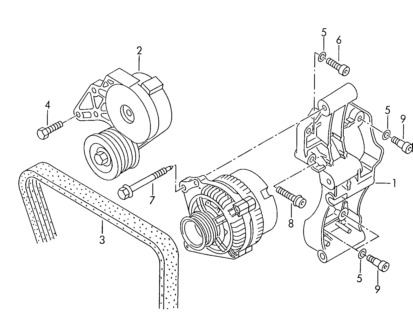 VW 021 145 299 C - Tendicinghia, Cinghia Poly-V www.autoricambit.com