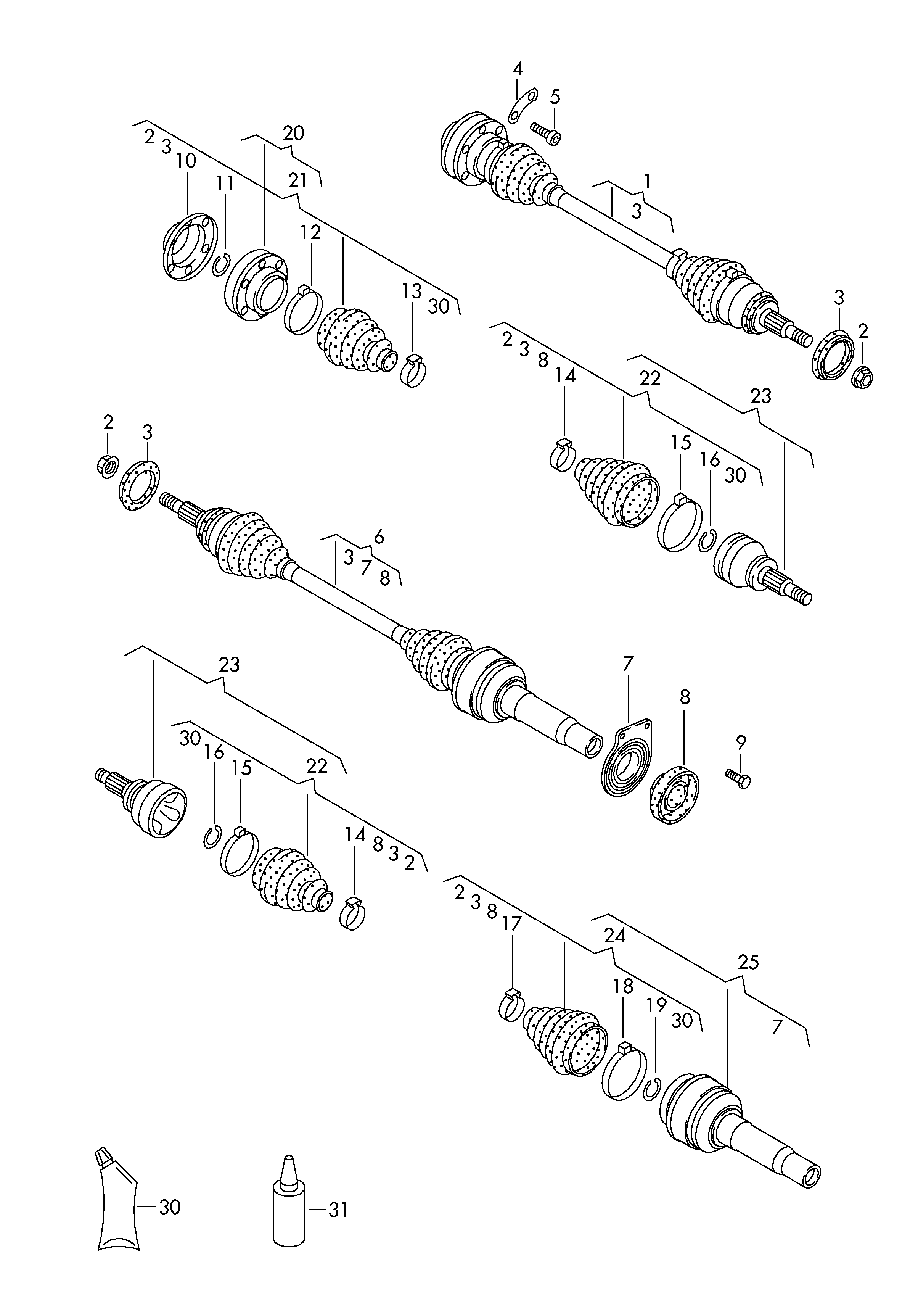 VAG 7H0498103 - Kit giunti, Semiasse www.autoricambit.com