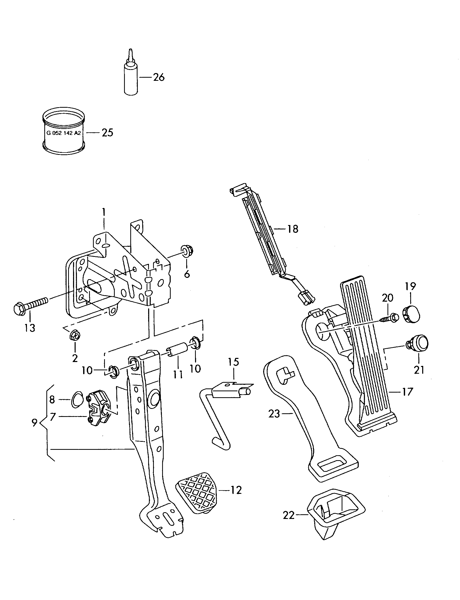 VW 1K1 721 503 L - Kit pedale acceleratore www.autoricambit.com