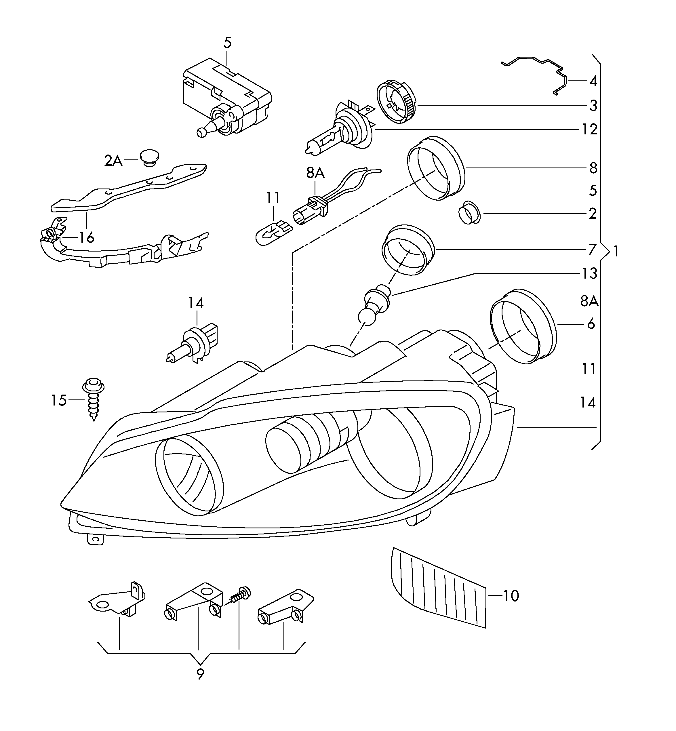 VAG 5K1 941 005 L - Faro principale www.autoricambit.com