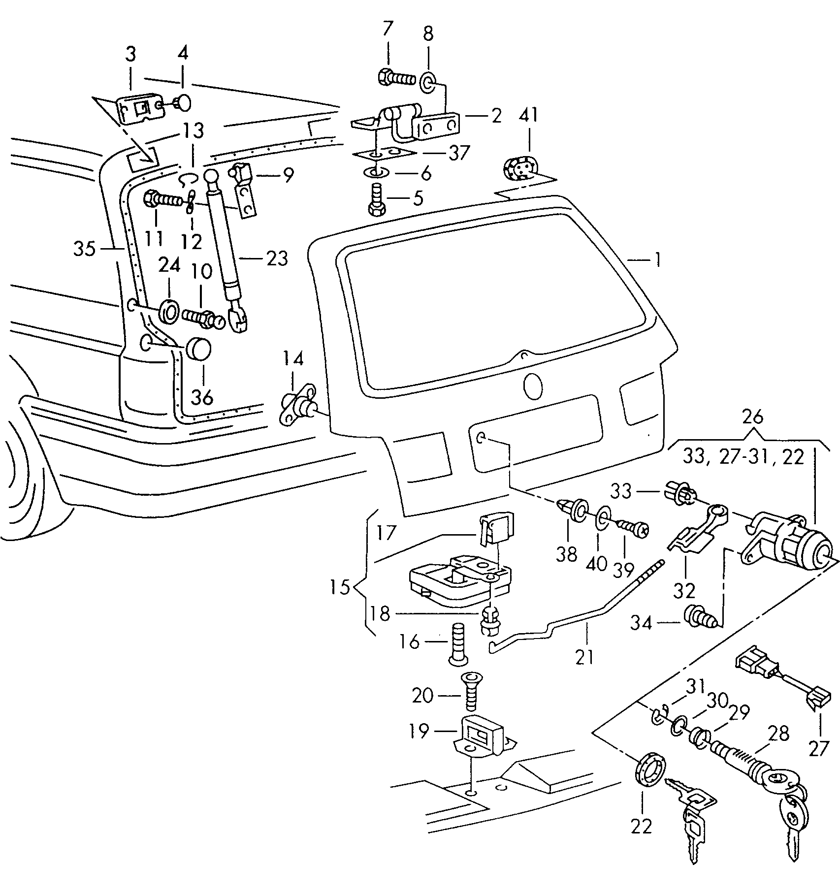 VAG 3A9 827 550 - Ammortizatore pneumatico, Cofano bagagli /vano carico www.autoricambit.com