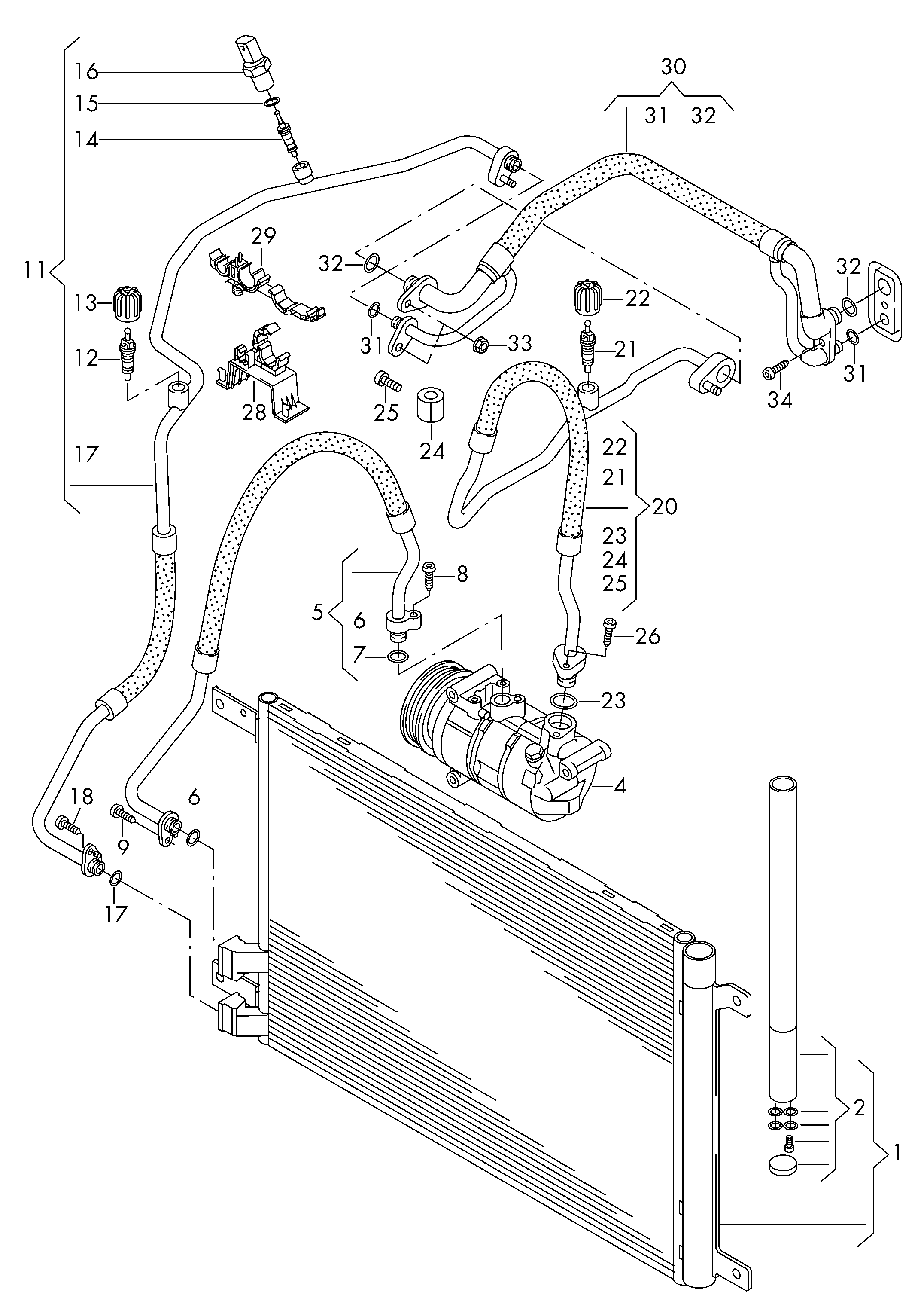 VAG 5Q0816411AR - Condensatore, Climatizzatore www.autoricambit.com