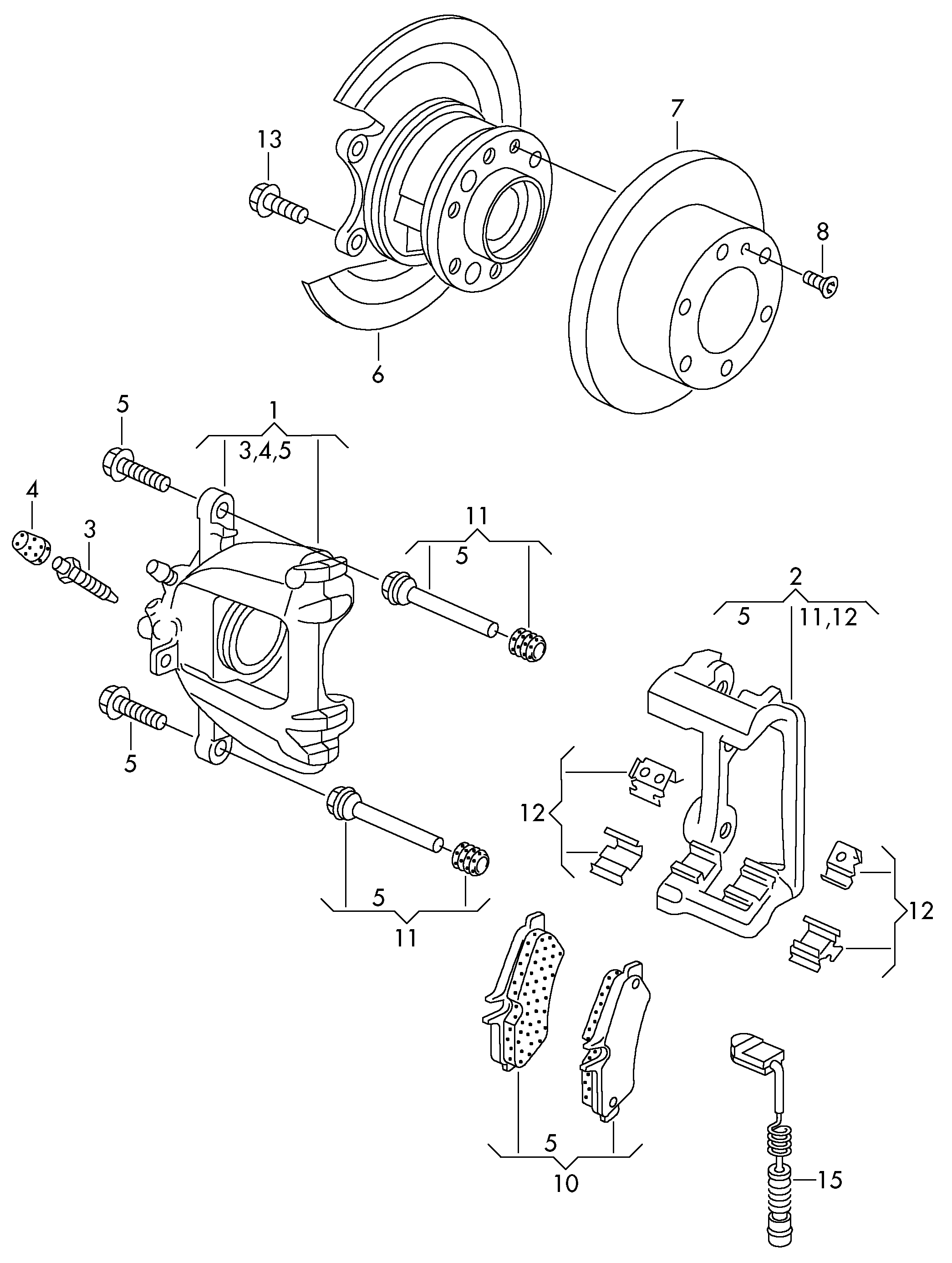 VAG 2E0 906 206 G - Contatto segnalazione, Usura past. freno/mat. d'attrito www.autoricambit.com