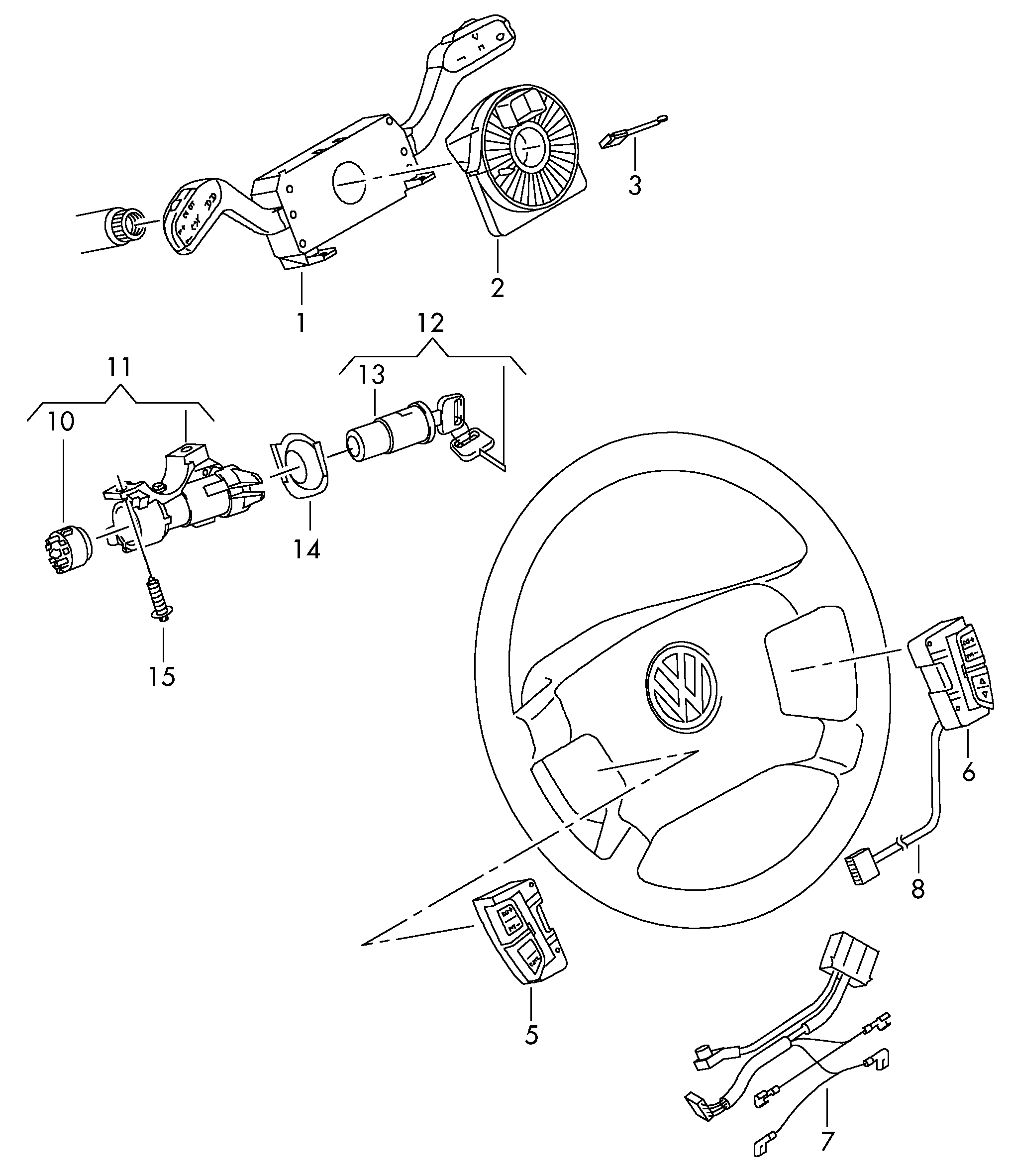 VAG 4B0905851Q - Steering lock with ignition/ starter switch without lock cylinde www.autoricambit.com