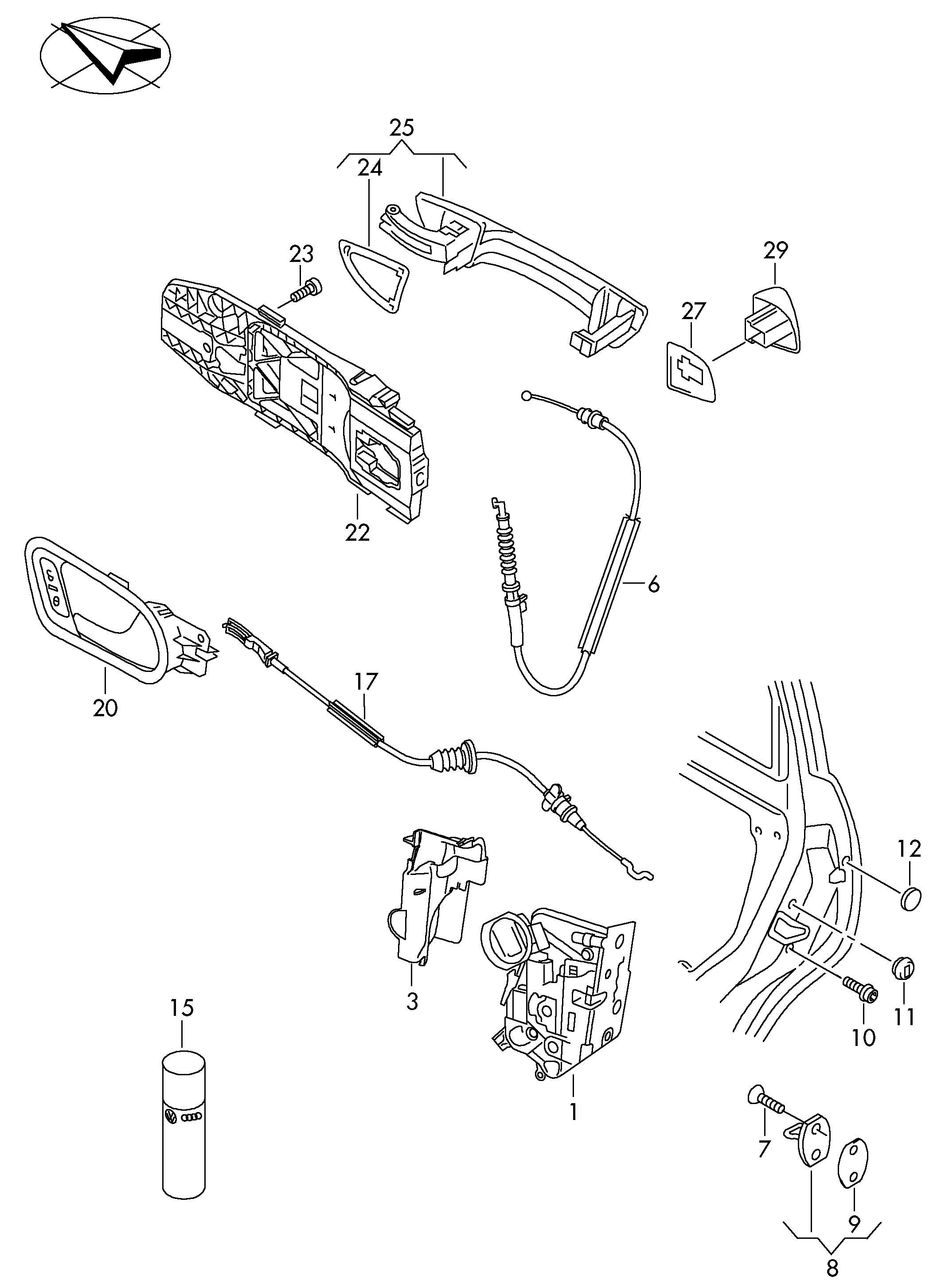 VAG 5K4839015M - Serratura sport. www.autoricambit.com