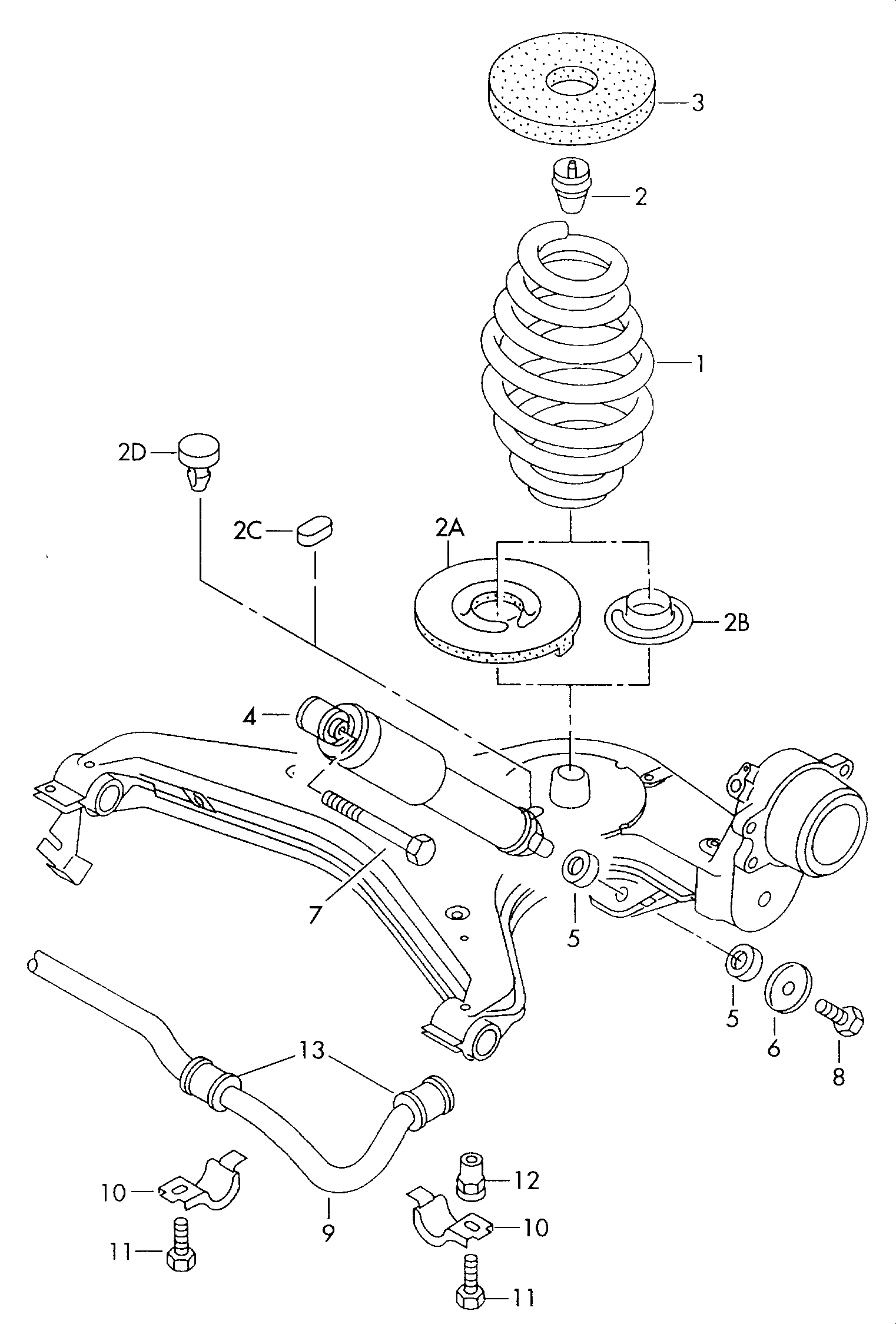 VW 701 511 105 P - Molla autotelaio www.autoricambit.com