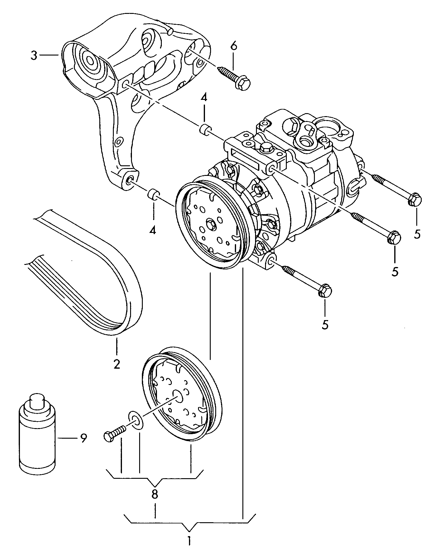 VW 1K0820808G - Compressore, Climatizzatore www.autoricambit.com