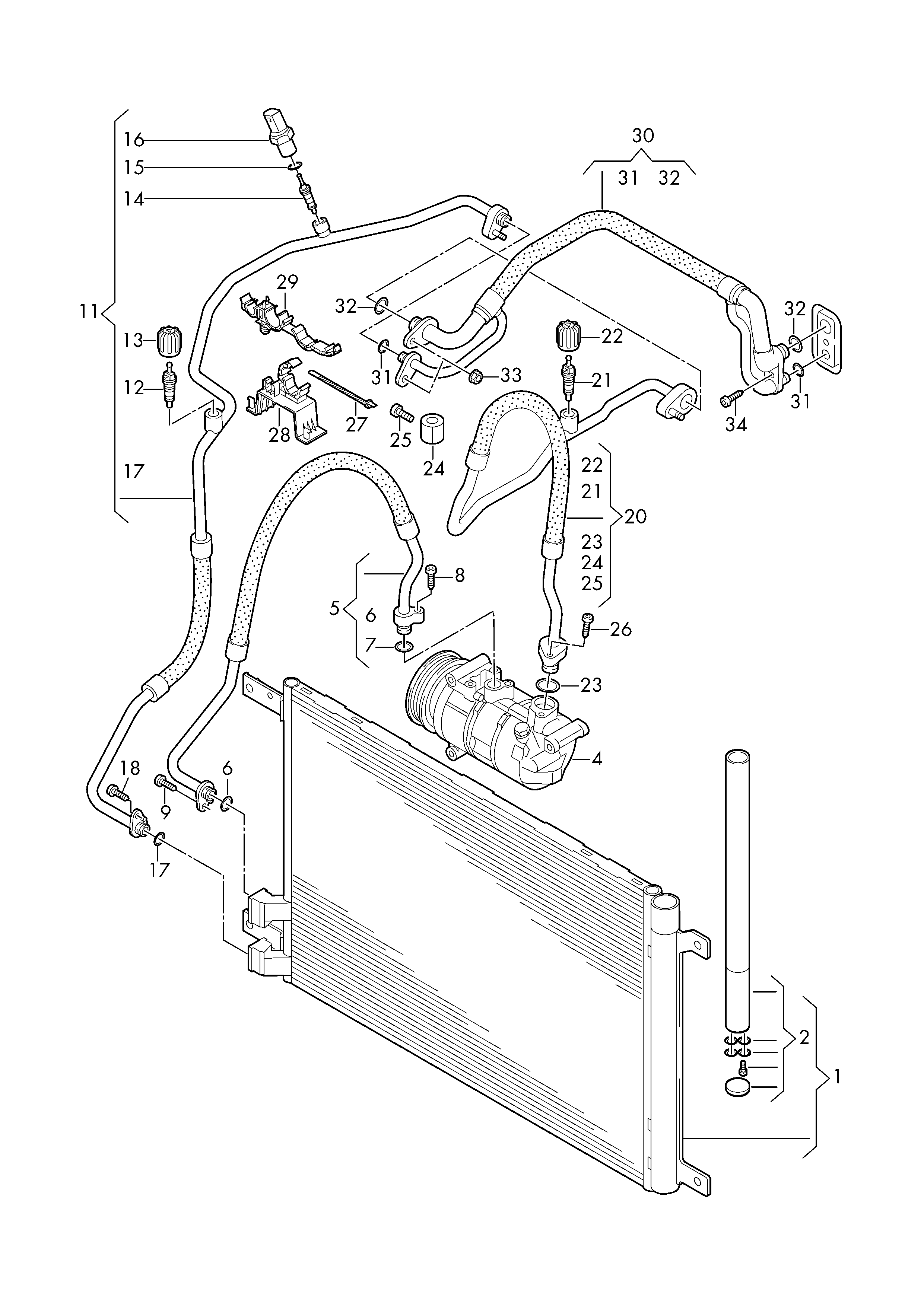 VW 5Q0816411AM - Condensatore, Climatizzatore www.autoricambit.com